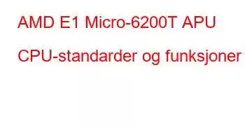 AMD E1 Micro-6200T APU CPU-standarder og funksjoner