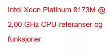 Intel Xeon Platinum 8173M @ 2,00 GHz CPU-referanser og funksjoner