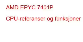 AMD EPYC 7401P CPU-referanser og funksjoner