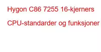 Hygon C86 7255 16-kjerners CPU-standarder og funksjoner