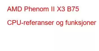 AMD Phenom II X3 B75 CPU-referanser og funksjoner