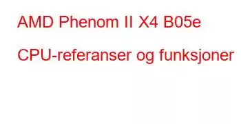 AMD Phenom II X4 B05e CPU-referanser og funksjoner