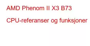 AMD Phenom II X3 B73 CPU-referanser og funksjoner