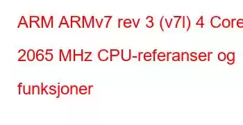 ARM ARMv7 rev 3 (v7l) 4 Core 2065 MHz CPU-referanser og funksjoner