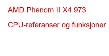 AMD Phenom II X4 973 CPU-referanser og funksjoner